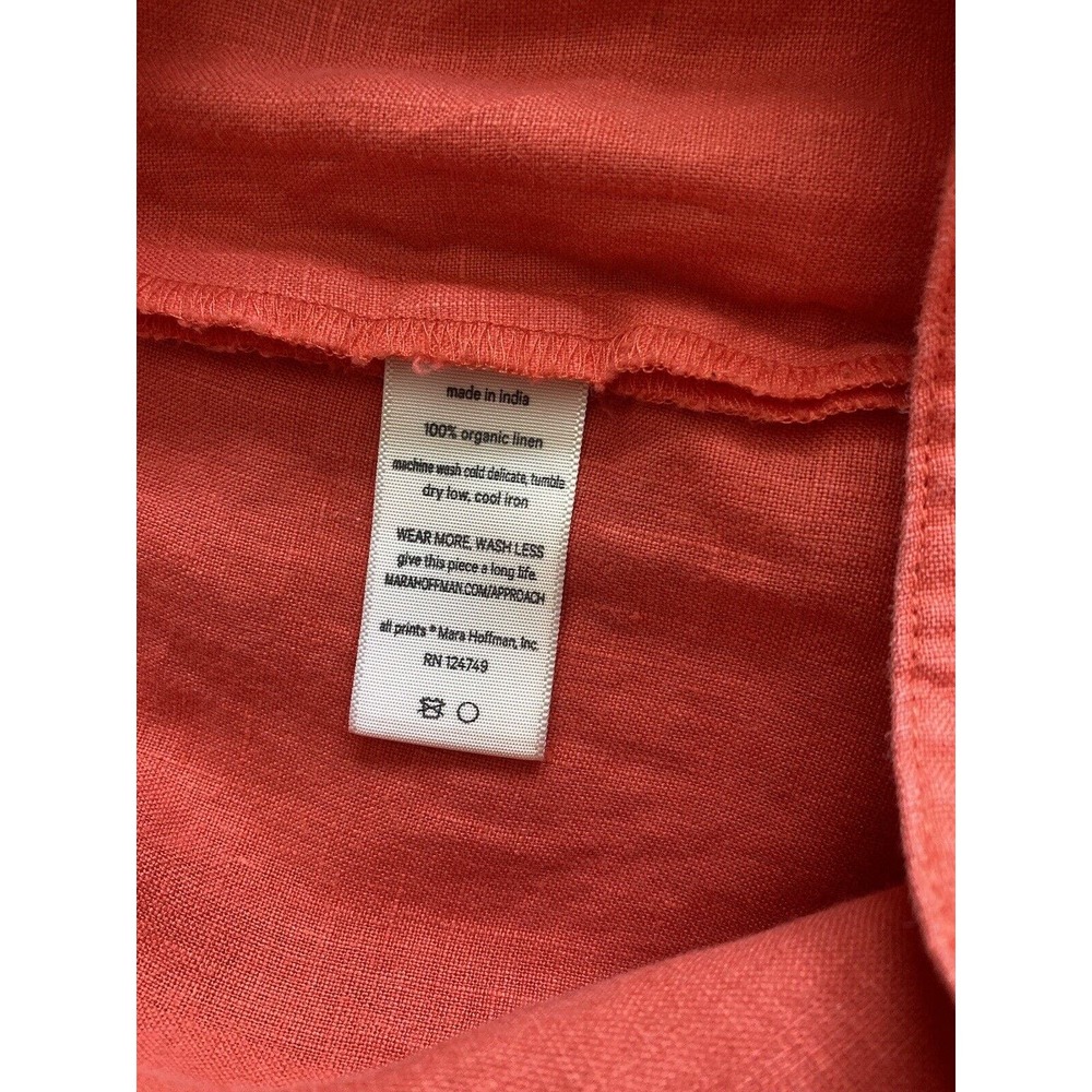 Mara Hoffman Rust Orange Straight Leg Linen Pants - Picture 6 of 7